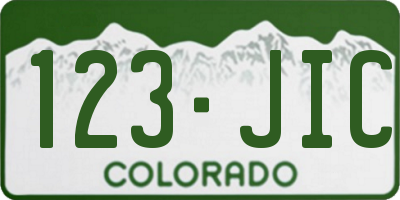 CO license plate 123JIC
