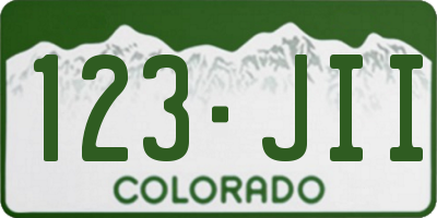 CO license plate 123JII