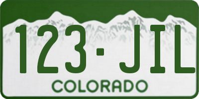 CO license plate 123JIL