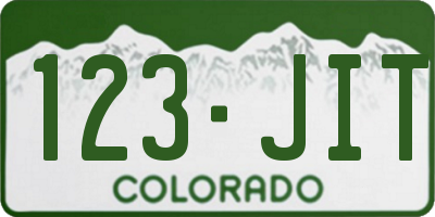 CO license plate 123JIT