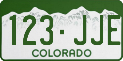 CO license plate 123JJE