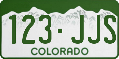 CO license plate 123JJS