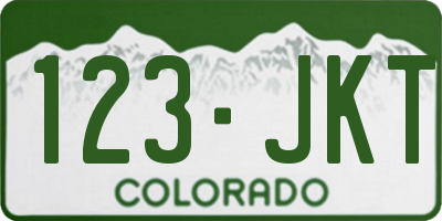 CO license plate 123JKT