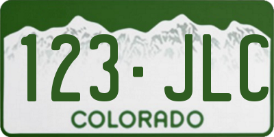 CO license plate 123JLC