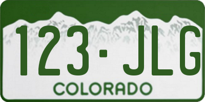 CO license plate 123JLG