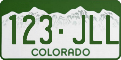 CO license plate 123JLL