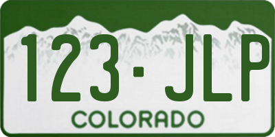 CO license plate 123JLP