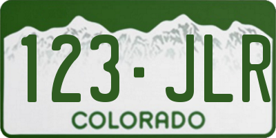 CO license plate 123JLR