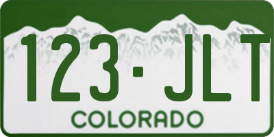 CO license plate 123JLT