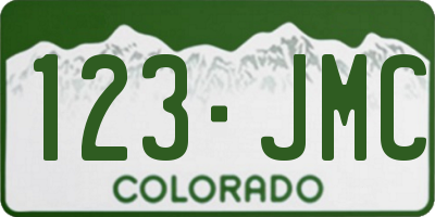 CO license plate 123JMC