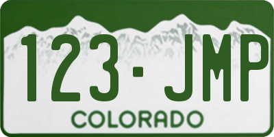 CO license plate 123JMP