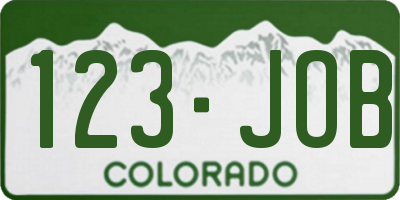 CO license plate 123JOB