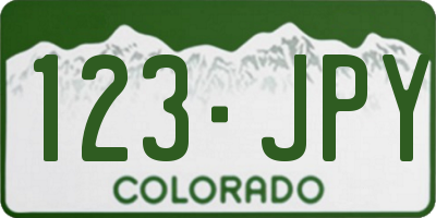 CO license plate 123JPY