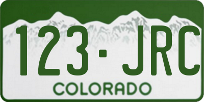 CO license plate 123JRC