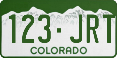 CO license plate 123JRT