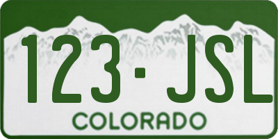 CO license plate 123JSL