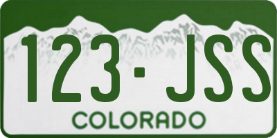 CO license plate 123JSS