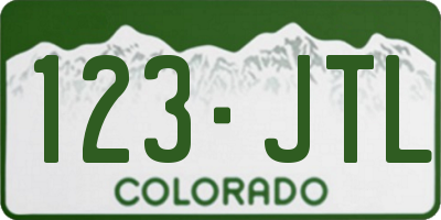 CO license plate 123JTL