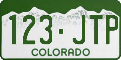 CO license plate 123JTP