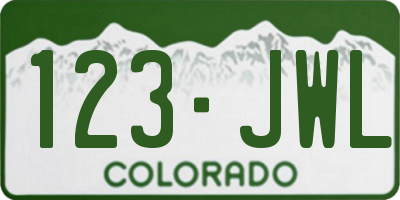 CO license plate 123JWL