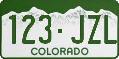 CO license plate 123JZL