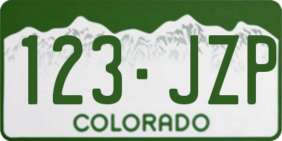CO license plate 123JZP