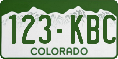 CO license plate 123KBC