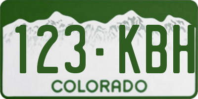 CO license plate 123KBH