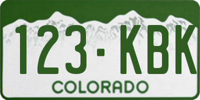 CO license plate 123KBK