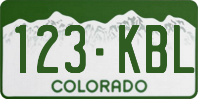 CO license plate 123KBL