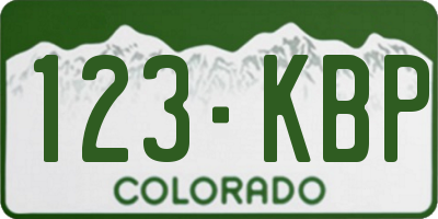 CO license plate 123KBP