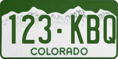 CO license plate 123KBQ