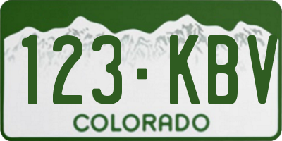 CO license plate 123KBV