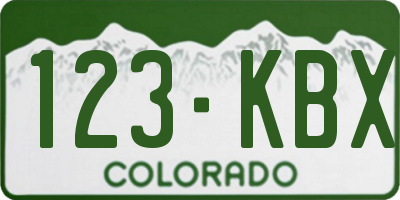 CO license plate 123KBX