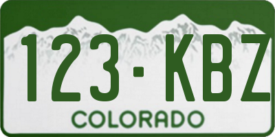 CO license plate 123KBZ