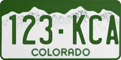CO license plate 123KCA