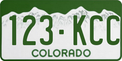 CO license plate 123KCC