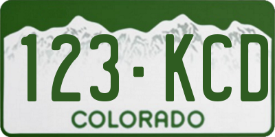 CO license plate 123KCD