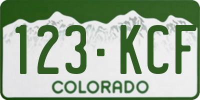 CO license plate 123KCF