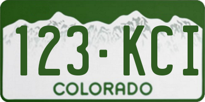 CO license plate 123KCI