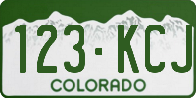 CO license plate 123KCJ