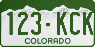 CO license plate 123KCK