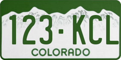 CO license plate 123KCL