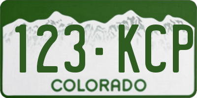 CO license plate 123KCP