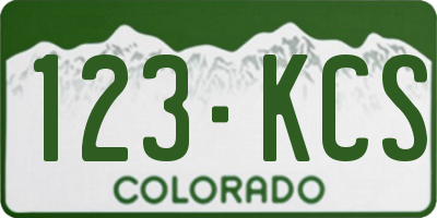 CO license plate 123KCS