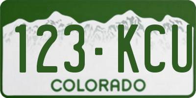CO license plate 123KCU