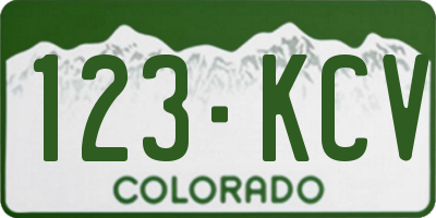 CO license plate 123KCV
