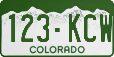 CO license plate 123KCW