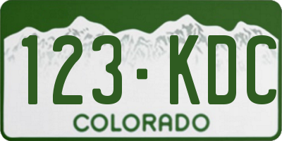 CO license plate 123KDC