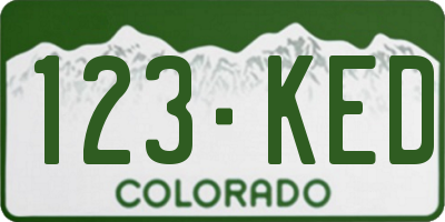 CO license plate 123KED